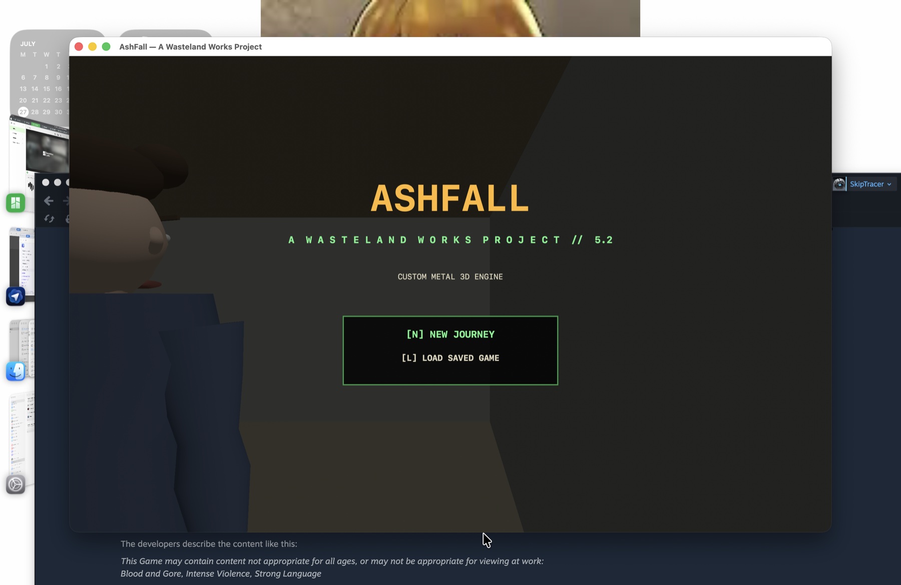 Legacy AshFall working-title screen