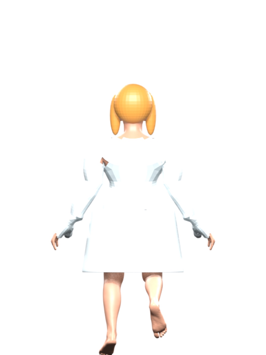 Tailored lab coat rear development render