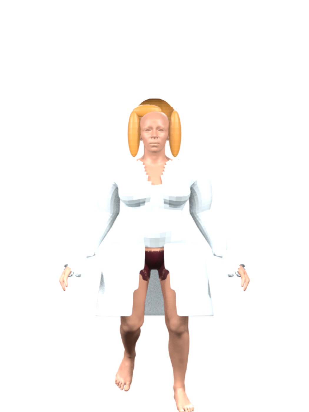 Tailored lab coat front development render